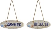 Ophangdecoratie DKD Home Decor Kerstmis Blauw Wit Hars Touw (2 pcs) (20 x 7.5 x 2 cm)