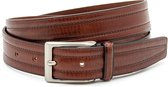 Miguel Bellido Classic Nette pantalon riem rood bruin - heren en dames riem - 3.5 cm breed - Bruin - Echt Leer - Taille: 90cm - Totale lengte riem: 105cm