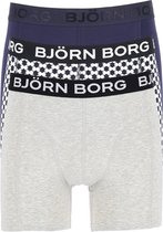 Björn Borg boxershorts Core (3-pack) - heren boxers normale lengte - blauw - grijs en blauw met wit dessin -  Maat: M