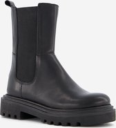 Groot leren meisjes chelsea boots - Zwart - Maat 37 - Echt leer - Uitneembare zool