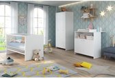 TREND TEAM - Trio chambre d'enfant : Lit 70 x 140 cm + commode + armoire NIKO - Wit