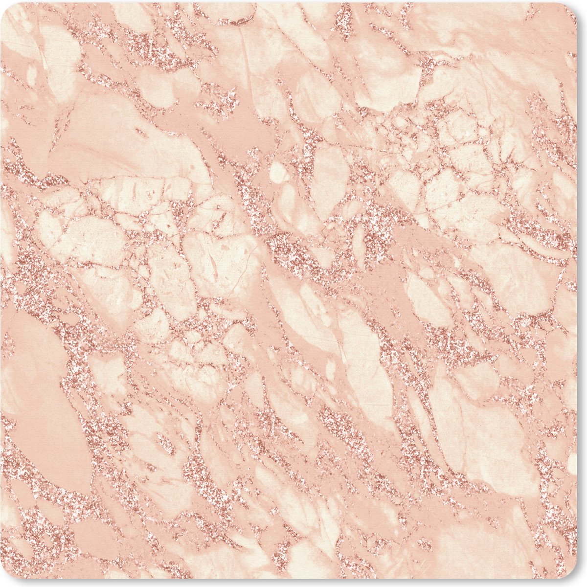 Muismat 20x20 cm - Mousepad Marmer - Luxe - Roségoud - Muismatten