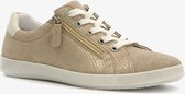 Hush Puppies leren dames sneakers met croco print - Beige - Maat 38 - Uitneembare zool