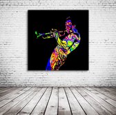 Miles Davies Art Poster in lijst - 90 x 90 cm en 2 cm dik - Fotopapier Mat 180 gr Framed - Popart Wanddecoratie inclusief lijst