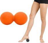 Springos Massage Bal | Triggerpoint Bal | Peanut Ball | Lacrosse Bal | Massage | Oranje | 12 cm