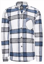 Heren overhemd - Rusty Neal - R11031-v9 - Wit-Blauw