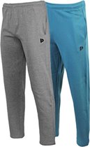 2-Pack Donnay Joggingbroek rechte pijp - Sportbroek - Heren - Maat 3XL - Silver-marl/Vintage blue