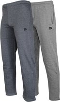 2-Pack Donnay Joggingbroek rechte pijp - Sportbroek - Heren - Maat M - Charcoal-marl/Silver-marl