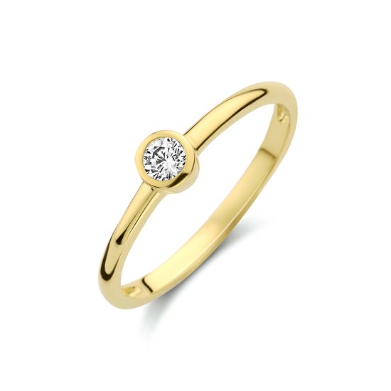 Foto: Zinzi zilveren schakel ring met paperclip schakels witte zirconias zir2116