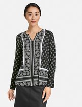 GERRY WEBER Dames Blouse in retrolook Eco Vero Schwarz/Ecru/Weiss Druck-38