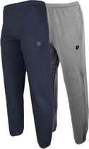 2-Pack Donnay Joggingbroek met boord - Sportbroek - Heren - Maat XXL - Navy/Silver-marl