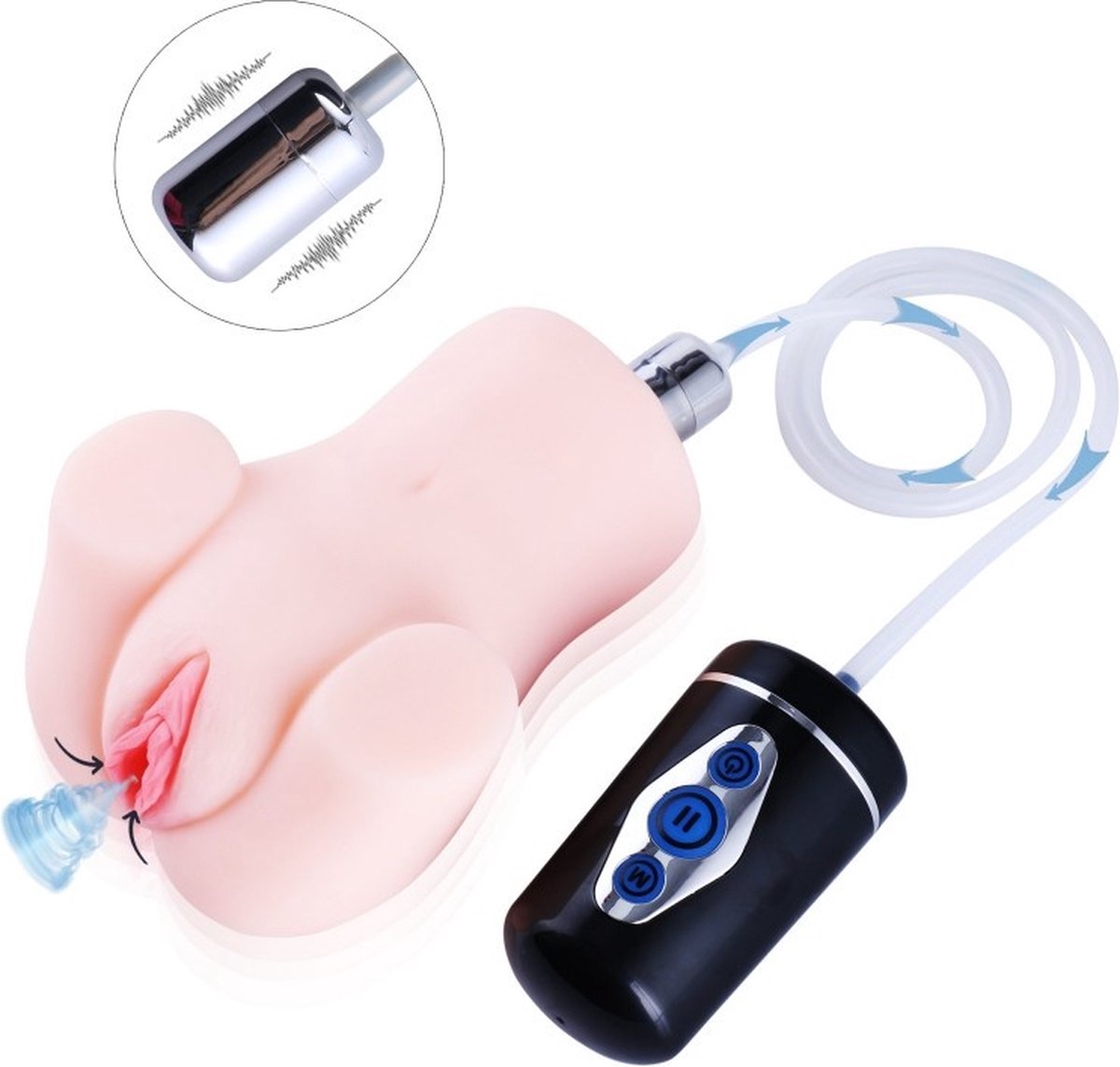 Goedkoopste Handheld Kunstvagina met zuigfunctie en vibratie!
