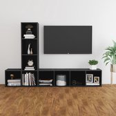 Decoways - 3-delige Tv-meubelset spaanplaat hoogglans grijs
