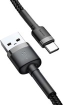 Baseus USB-C Data- en Laadkabel 2 Meter - Kabel - Oplaadkabel - Type C Naar USB-A - Oplaadsnoer Telefoon - Laptop - Samsung Galaxy - Huawei - Oppo - Sony - OnePlus –  - (Grijs + Zw