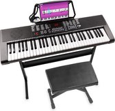 Keyboard piano - MAX KB4SET complete starterset - MAX KB4 keyboard piano, bankje, keyboardstandaard, hoofdtelefoon en keyboard stickers