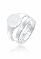 KUZZOI Heren Ring Heren zegelring ring set Basic Minimal Trend in 925 Sterling Zilver