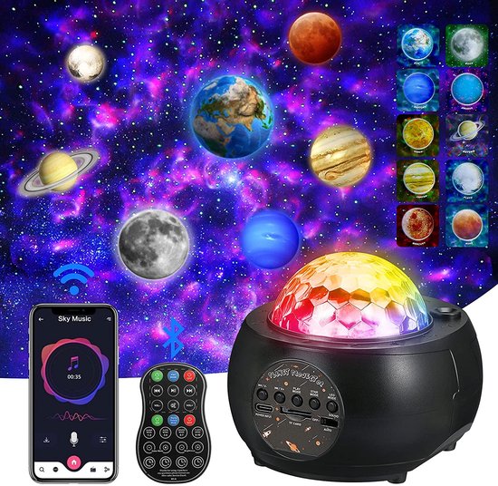 Projecteur étoile - Bluetooth - 8 planètes - Lampe étoile - Lampe Tiktok -  Projecteur... | bol.com
