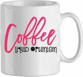 Mok 'Coffee, liquid optimism' | Coffee| Koffie| Kadootje voor hem| Kadootje voor haar