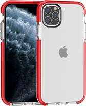 Mobigear Hoesje geschikt voor Apple iPhone 11 Pro Max Telefoonhoesje Hardcase | Mobigear Full Bumper Backcover Shockproof | Schokbestendig iPhone 11 Pro Max Telefoonhoesje | Anti Shock Proof - Transparant / Rood
