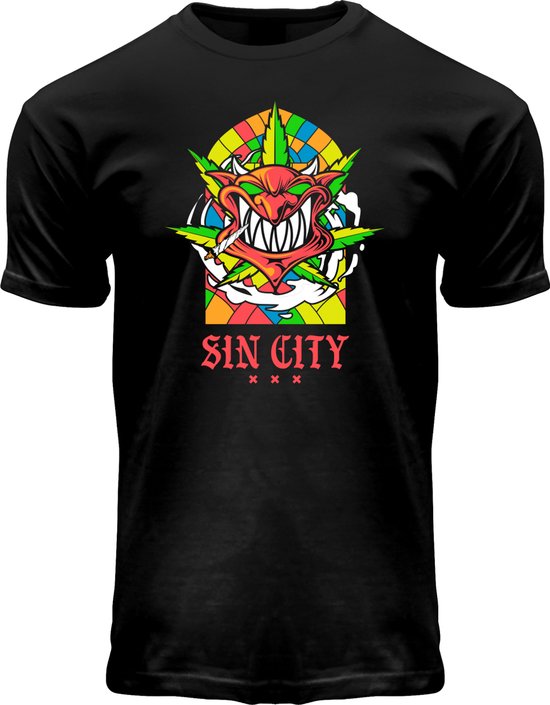 Vervreemding Habitat Normaal Fox Originals Neon met Blacklight Sin City shirt Heren & Dames Katoen Zwart  Black Maat L | bol