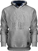 Fox Originals Hoodie Biketown Heren & Dames Amsterdam Capuchon Trui Katoen Grijs M