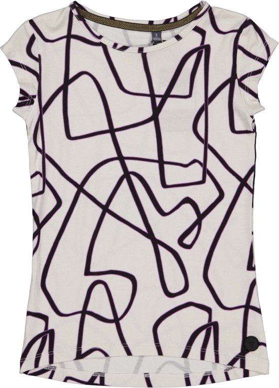 T-shirt fille Levv Tamia aop White Grey Lines