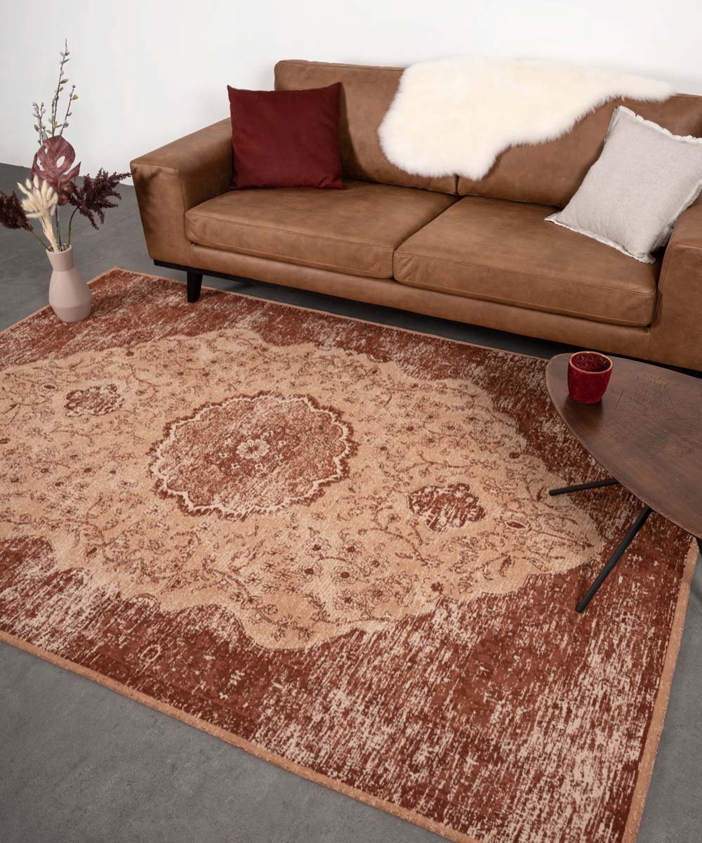 Vintage vloerkleed Village - roestbruin 160x240 cm