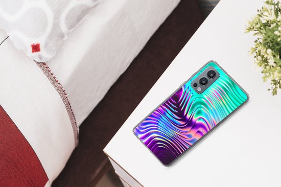 Telefoonhoesje Geschikt voor OnePlus Nord 2 5G hoesje - Kunst - Golf - Psychedelisch - Siliconen Telefoonhoesje Telefoonhoesje