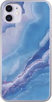 Telefoonhoesje Geschikt voor iPhone 11 hoesje - Natuurstenen - Paars - Mineralen - Siliconen Telefoonhoesje