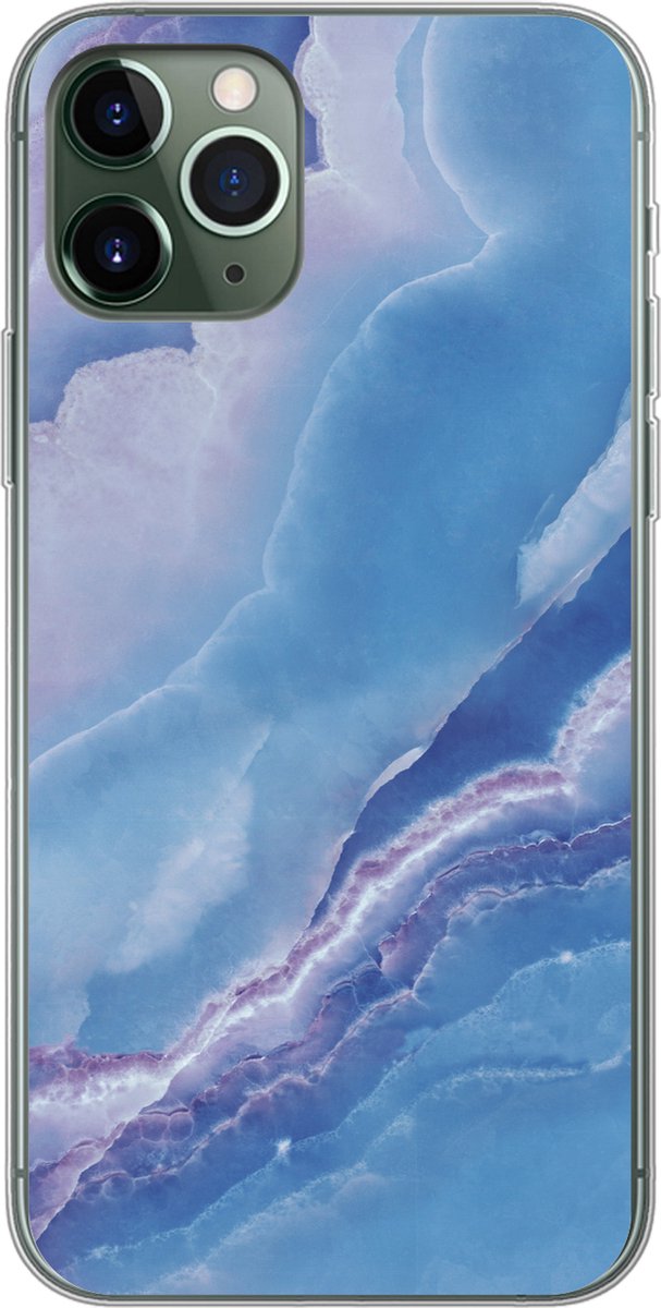 Telefoonhoesje Geschikt voor iPhone 11 Pro hoesje - Natuurstenen - Paars - Mineralen - Siliconen Telefoonhoesje Telefoonhoesje