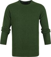 Suitable - Lamswol Trui O-Hals Groen - Heren - M - Regular-fit - Mannen wintertrui van Wol