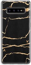 CaseCompany® - Galaxy S10 Plus hoesje - Gouden marmer - Soft Case / Cover - Bescherming aan alle Kanten - Zijkanten Transparant - Bescherming Over de Schermrand - Back Cover