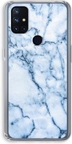 CaseCompany® - OnePlus Nord N10 5G hoesje - Blauw marmer - Soft Case / Cover - Bescherming aan alle Kanten - Zijkanten Transparant - Bescherming Over de Schermrand - Back Cover