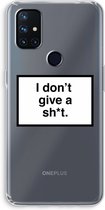 Case Company® - OnePlus Nord N10 5G hoesje - Don't give a shit - Soft Case / Cover - Bescherming aan alle Kanten - Zijkanten Transparant - Bescherming Over de Schermrand - Back Cover