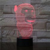 3D Led Lamp Met Gravering - RGB 7 Kleuren - Aap
