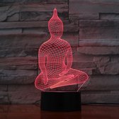 3D Led Lamp Met Gravering - RGB 7 Kleuren - Buddha