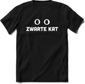 Zwarte Kat - Katten T-Shirt Kleding Cadeau | Dames - Heren - Unisex | Dieren shirt | Grappig Verjaardag kado | Tshirt Met Print | - Zwart - L