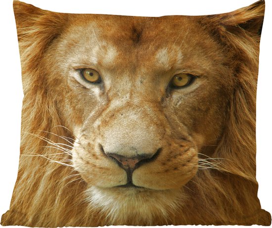 Sierkussens - Kussentjes Woonkamer - 50x50 cm - Portret - Afrika - Leeuw
