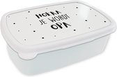 Lunch box Wit - Lunch box - Boîte à pain - Citations - 'Hourra tu vas être grand-père' - Dictons - 18x12x6 cm - Adultes
