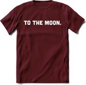 To The Moon - Crypto T-Shirt Kleding Cadeau | Dames / Heren / Unisex | Bitcoin / Ethereum shirt | Grappig Verjaardag kado | BTC Tshirt Met Print | - Burgundy - XL