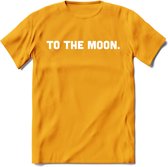 To The Moon - Crypto T-Shirt Kleding Cadeau | Dames / Heren / Unisex | Bitcoin / Ethereum shirt | Grappig Verjaardag kado | BTC Tshirt Met Print | - Geel - M