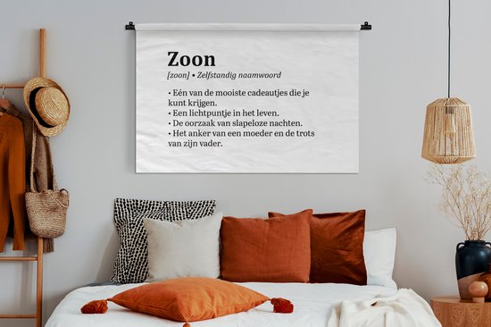 Tapisserie - Tapisserie - Cadeau - Fils - Définition - Dictionnaire - Texte - Proverbes - 150x100 cm - Tapisserie