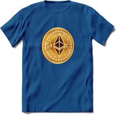 Ethereum Coin - Crypto T-Shirt Kleding Cadeau | Dames / Heren / Unisex | Bitcoin / Ethereum shirt | Grappig Verjaardag kado | BTC Tshirt Met Print | - Donker Blauw - S