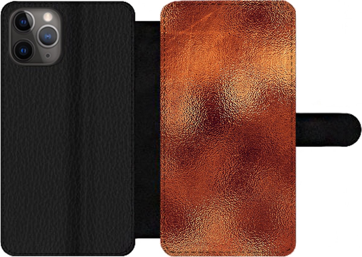Telefoonhoesje Geschikt voor iPhone 11 Pro Max telefoonhoesje - Roest print - Abstract - Staalplaat - Met vakjes - Wallet case met magneetsluiting