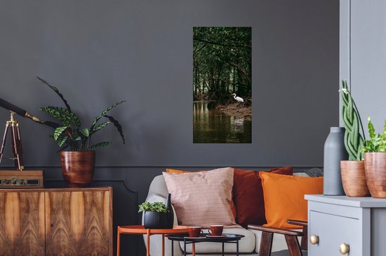 Stickers muraux - Sticker Feuille - Héron - Forêt - Lac - 40x80 cm - Feuille Adhésive - Stickers muraux Chambre Enfant - Papier Peint Auto Adhésif