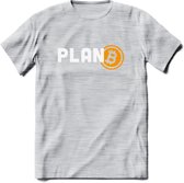 Plan B - Crypto T-Shirt Kleding Cadeau | Dames / Heren / Unisex | Bitcoin / Ethereum shirt | Grappig Verjaardag kado | BTC Tshirt Met Print | - Licht Grijs - Gemaleerd - XXL