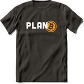 Plan B - Crypto T-Shirt Kleding Cadeau | Dames / Heren / Unisex | Bitcoin / Ethereum shirt | Grappig Verjaardag kado | BTC Tshirt Met Print | - Donker Grijs - 3XL