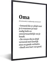 Fotolijst incl. Poster - 'Oma' - Woordenboek - Spreuken - Quotes - 20x30 cm - Posterlijst