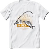Big Catch - Vissen T-Shirt | Grappig Verjaardag Vis Hobby Cadeau Shirt | Dames - Heren - Unisex | Tshirt Hengelsport Kleding Kado - Wit - XL