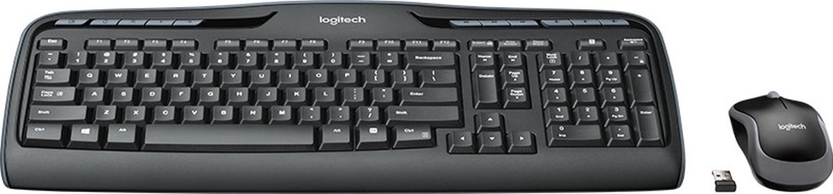 Logitech MK330 - Toetsenbord met Muis - Multimediatoetsen - QWERTY US - Zwart
